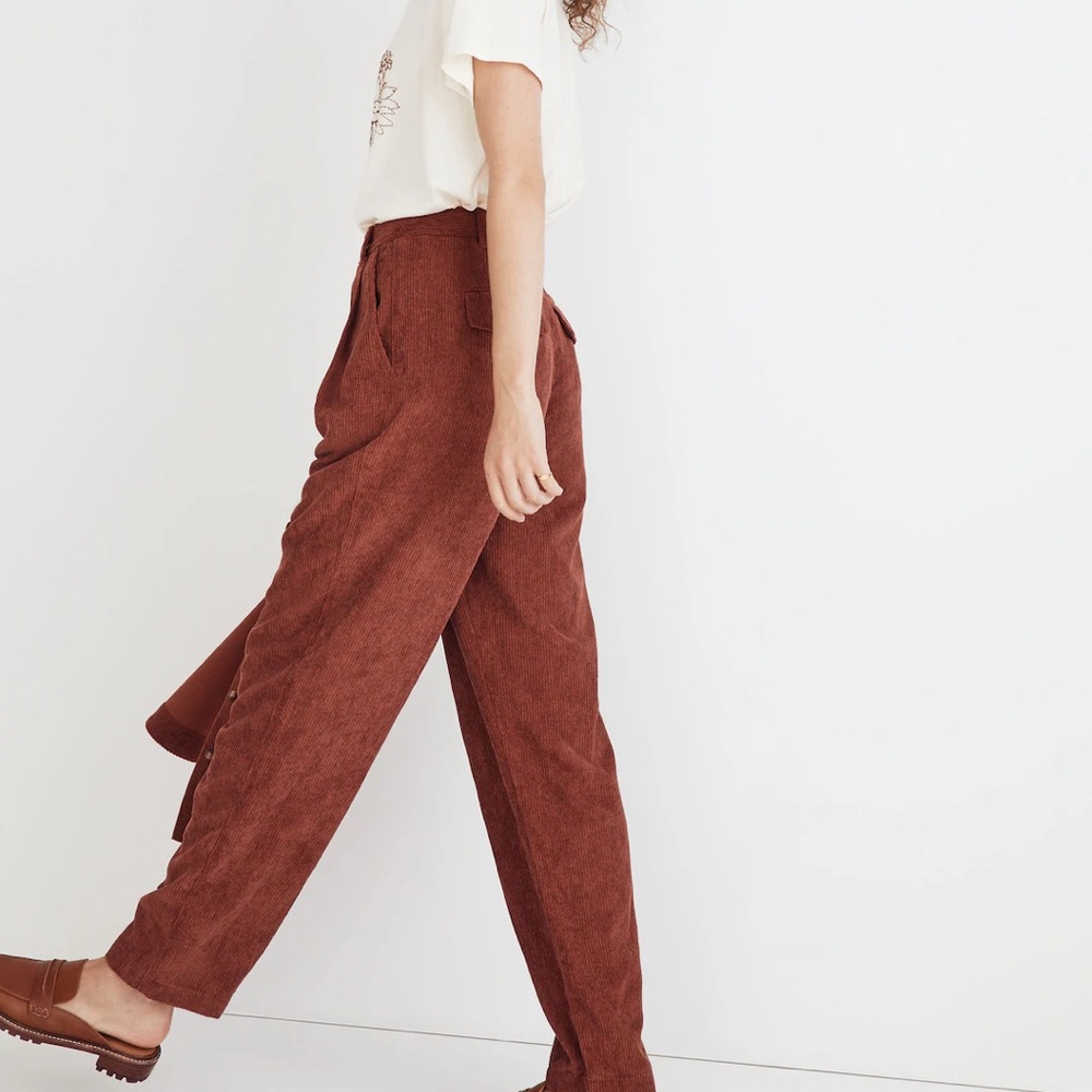 NWT Madewell Corduroy High-Rise Tapered Pants Fall